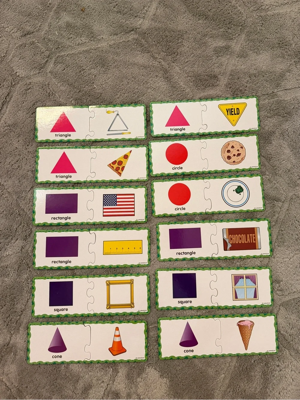 Lakeshore Learning Shapes Match-Ups 20 self-correcting 2 piece puzzles